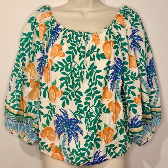 C&C California Tops - C&C California Linen Blend Top Summer Multicolor Print Plus Sz XL NWT!